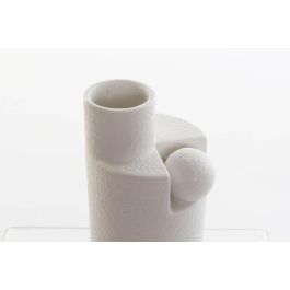 DKD Home Decor Jarrón de Cerámica Estilo Scandi Nórdico Blanco, Medidas: 8 cm Largo, 9.5 cm Ancho, 20 cm Alto, Pack de 2 Unidades