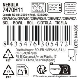 La Mediterranea Bol 630 ml Ø 14 x 8 cm "Nebula" Md