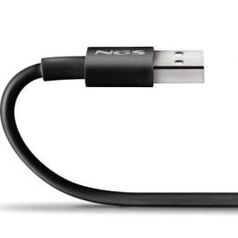 NGS ZYRO-ACBLACK Cable USB-A a USB-C 2.0 de Carga Rápida 15W, 480Mbps, 1m, Negro