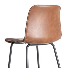 Taburete Marrón Metal / Simil Piel 47 X 47 X 103 cm