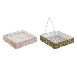 DKD Home Decor Servilletero Shabby Spices 2023 de MDF y Metal Verde Mostaza 18x4x18 cm (4 Unidades)