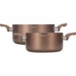 Arthur Martin AM9820 Juego de ollas de aluminio con tapas de vidrio de 20 y 24 cm, apto para inducción y todas las fuentes de calor