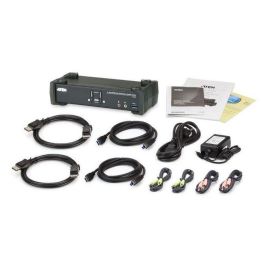 Aten CS1922-AT-G KVM Switch DisplayPort USB 3.0 4K, 2 Puertos para 2 Computadoras con Audio y Hub USB 3.1 Gen 1