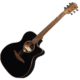Guitarra Acústica Lâg Auditorium Cutaway Tramontane 118 A/E - Negra