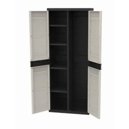 Plastiken TITANIO Armario de 2 puertas con estantes y armario de escobas A70 x P44 x A176 cm Beige y negro Precio: 125.79000038. SKU: B1CL4SCJ2F