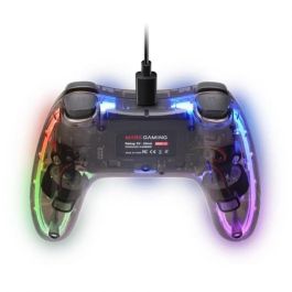Mars Gaming MGP-C Gamepad RGB Neon Translucido, Vibración Háptica Dual, Cable USB-C Extraíble, Compatible PC Switch PS3 Android