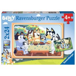 Ravensburger Puzzle 2x24 piezas Bluey. Rompecabezas infantil para niños de 4 años o más