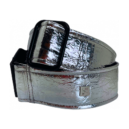 GETM Correa Guitarra Bajo Distressed Vernice Silver Polipiel Nylon Piel Plateado Ajustable