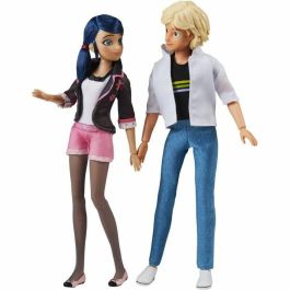 Bandai P50377 Pack de 2 Muñecos Miraculous Marinette y Adrien 26 cm