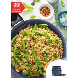 Arthur Martin AM0320 Juego de 3 Cacerolas de Cerámica Ø 16-18-20 cm con Mango Extraíble, Aptas para Todo Tipo de Fuegos, Incluida Inducción, Color Azul