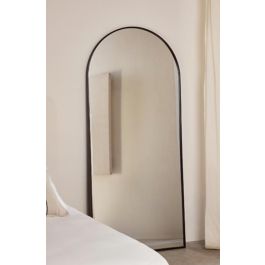 DKD Home Decor Espejo Loft Vestidor Negro de Hierro y Cristal 180x80 cm