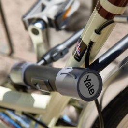 Yale Cerradura de Seguridad U con Certificación Secure Silver + Cable - Para Bicicleta y ATV, Acero Endurecido, Cilindro Alta Seguridad