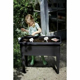 Elho Mesa de Cultivo Green Basics XXL Elevada para Balcón Terraza Crecimiento Rápido y Protección de Plantas Negro Brillante