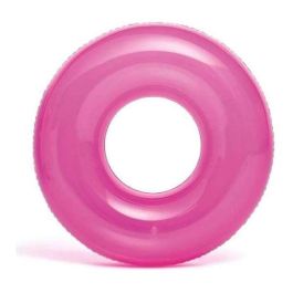 Intex Flotador Rueda Hinchable Transparente 76cm para Niños, Resistente PVC, Edades +8 años, Modelos Surtidos