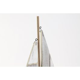 DKD Home Decor Velero Decorativo Atlántico Gris de Madera y Cuerda | Modelo de Barco Adorno para Hogar | 9 cm Largo x 39 cm Ancho x 64 cm Alto