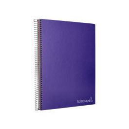 Cuaderno Espiral Liderpapel A4 Micro Jolly Tapa Forrada 140H 75 gr Cuadro 5 mm 5 Bandas 4 Taladros Color Lila