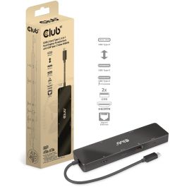 Club3D USB-C 6in1-HUB >HDMI/2xUSB-C/2xUSB/LAN 8K30Hz PD100W Hub USB-C portátil con HDMI 4K60Hz, 2xUSB 3.2, 2xUSB-C y Ethernet Gigabit, carga PD 100W