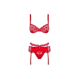 Conjunto de Lencería con Encaje Obsessive Heartina Rojo S/M