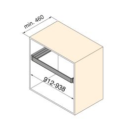 Emuca Bastidor con guías de cierre suave y extracción total para accesorios de armario Quartz, 912-938mm, Aluminio y Plástico, Titanio