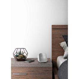 Philips TAR4406/12 Reloj despertador digital con radio FM, pantalla LED, carga USB y vibrador, color Blanco