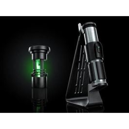 Hasbro Star Wars The Black Series Sable Luz Force FX Elite de Yoda con luces LED, efectos de sonido y base incluida