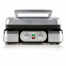 Domo DO9149W Gofrera eléctrica 1400W con Termostato Ajustable, Temporizador y Placas de 2.6cm Antiadherentes de Acero Inoxidable
