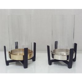 Portavela Moderno DKD Home Decor Champan Plateado 15 x 28 x 15 cm (2 Unidades) Precio: 36.11124. SKU: S3027608