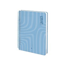 Agenda Espiral Liderpapel Syros A5 2025 Dia Pagina Color Azul Papel 60 gr Catalan