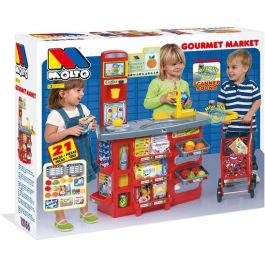 Molto Supermercado con 20 accesorios y carrito de la compra. Scanner con sonido. 103 cm