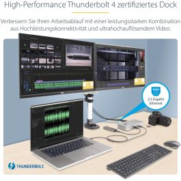 Funda para Teclado Startech 132UE-TB4USB4DOCK