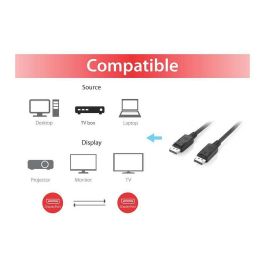 EQUIP Cable DisplayPort 1.2 119337, 5m, 4K 60Hz, Negro, Conectores Macho a Macho, Soporta HDCP, 21600 MB/s de Ancho de Banda