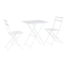 Conjunto de Mesa con 2 Sillas Home ESPRIT Blanco 60 x 60 x 71 cm Conjunto de Mesa con 2 Sillas Home ESPRIT Blanco 60 x 60 x 71 cm