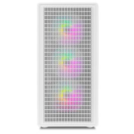 Nox NXINFTYIOTAWH Caja Gaming Semitorre Infinity IOTA Blanca con Cristal Templado, Frontal Mesh y 4 Ventiladores ARGB