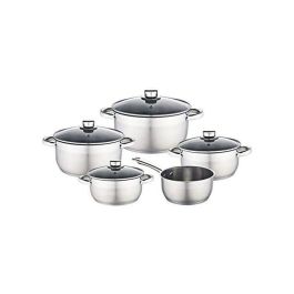 Baumalu 341979 Batería de Cocina de 9 Piezas de Acero Inoxidable, Incluye Ollas y Cacerolas, Tapas de Vidrio con Orificio de Vapor, Apta Lavavajillas Baumalu 341979 Batería de Cocina de 9 Piezas de Acero Inoxidable, Incluye Ollas y Cacerolas, Tapas de Vidrio con Orificio de Vapor, Apta Lavavajillas