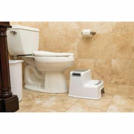 Dreambaby DRE9312742406875 Taburete con escalera 2 Up, Antideslizante y texturizado, hasta 80 kg para niños y adultos, Gris