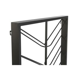 DKD Home Decor Botellero de Vino Loft de Metal Negro para 16 Botellas, Diseño de Pared, 160x70x6 cm