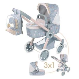 Coche de muñeca 3x1 plegable coco con mochila para muñecas de hasta 48 cm 41x62x70 cm Coche de muñeca 3x1 plegable coco con mochila para muñecas de hasta 48 cm 41x62x70 cm