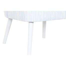 DKD Home Decor Sillón Mediterráneo Sea Breeze Azul Blanco Rayas Poliéster Madera Desmontable Altura Asiento 47cm 73x67x85 cm