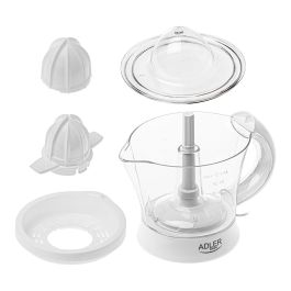 Adler AD 4014 Exprimidor Eléctrico Blanco 1L, 60W con 2 Conos, Giro Izquierda/Derecha y Regulador de Pulpa