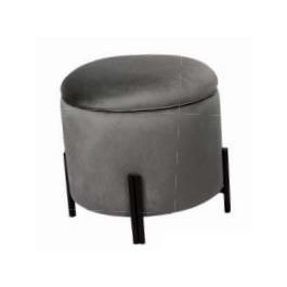 DKD Home Decor Reposapies con Tapa de Almacenaje Gris 44x44x42 cm Poliéster y Metal Precio: 56.6900004. SKU: S3040712
