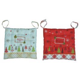 DKD Home Decor Cojin Silla Navidad Tradicional Rojo Blanco Algodon Polyester Velcro 40 x 4 x 40 cm (4 Unidades) Precio: 17.69000035. SKU: B1HGW262Y8