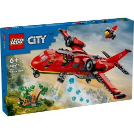 LEGO 60413 Avión de Rescate de Bomberos City con Función de Lanzamiento de Agua, 3 Minifiguras y Escena de Fuego - Juguete Infantil