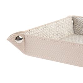 DKD Home Decor Bandeja Vaciabolsillos, Estilo Romántico, Color Lila, 20 x 4 x 20 cm, Material PU, Colección Algodón de Azúcar