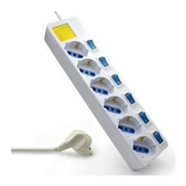Ewent EW3932 limitador de tensión Blanco 6 salidas AC 1,5 m Precio: 17.78999959. SKU: S0202483