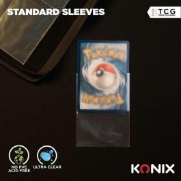 Konix AAAPQ89310 - Fundas Estándar Transparentes para Cartas - 100 Bolsillos - Compatible con Magic The Gathering y Pokémon