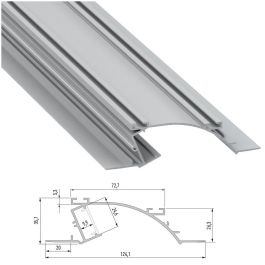 Perfíl Aluminio TOPO 2,02M LL-10-0514-20 - Anodizado Plata Perfíl Aluminio TOPO 2,02M LL-10-0514-20 - Anodizado Plata