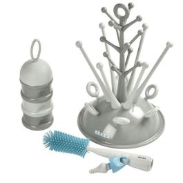 Beaba Set de Nacimiento: Escurridor Botellas Gris, Caja Dosificadora Leche, Cepillo Biberones Silicona y Babero de Tela Tropical Precio: 60.5. SKU: B18GL2T8MA