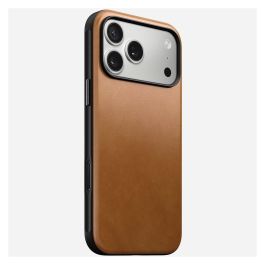 Nomad Modern Leather Case para Apple iPhone 17 Pro Max - Funda de cuero con MagSafe, protección anti-caídas, color Bronceado