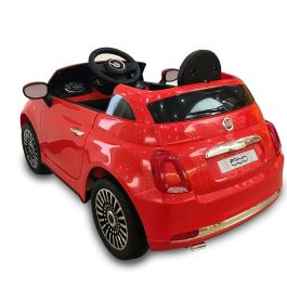 Tachan Fiat 500 Coche Eléctrico 6V Rojo con Mando Radio Control 2.4G para Padres, Luces, Sonidos, USB y Suspensión
