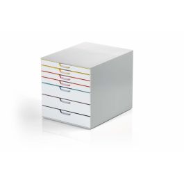 DURABLE VARICOLOR Mix Cajonera 7 cajones A4 Plástico Gris – Organizador de escritorio de 7 colores